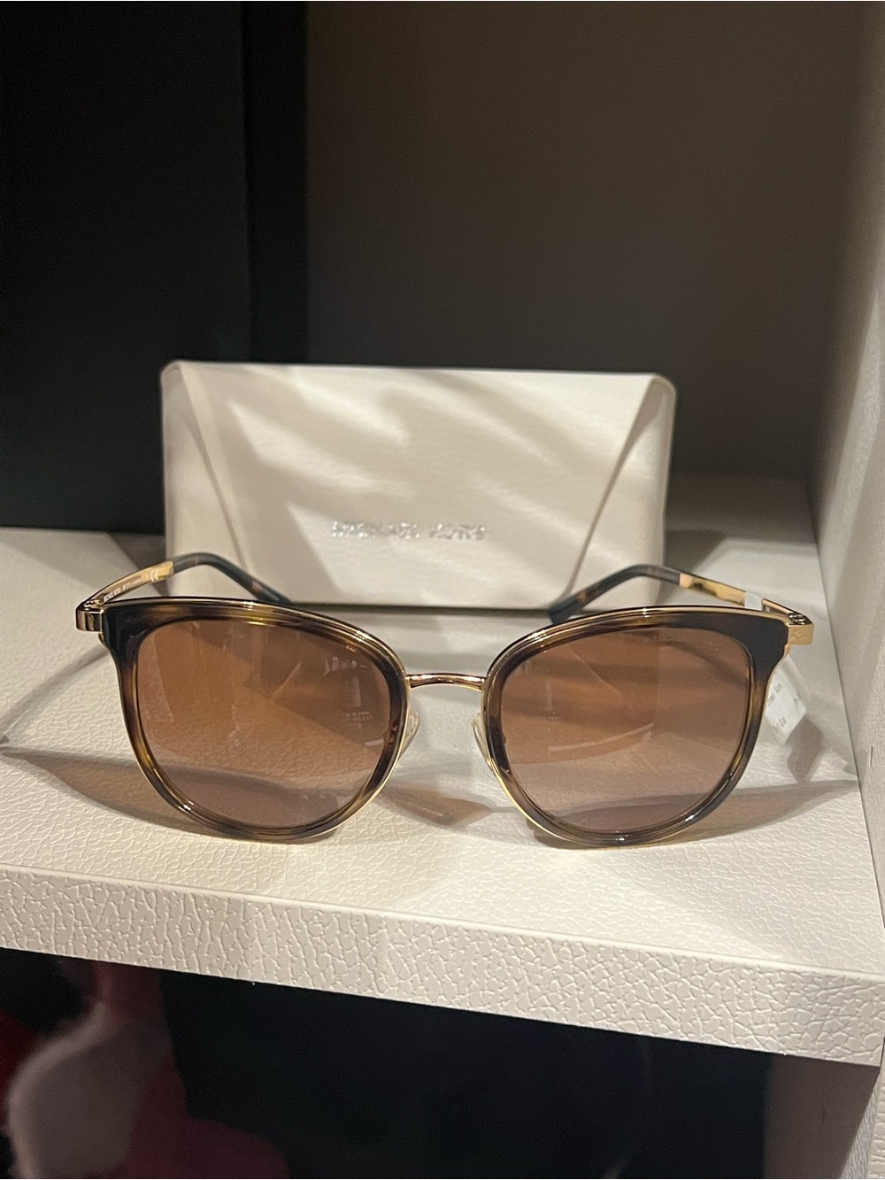 Michael Kors Brown and Gold Cat-Eye Sunglasses